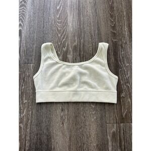 Skims Cozy Waffle Knit Bra Top Ivory XL Soft Athleisure